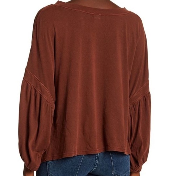 Free People We the Free Blouse Sugar Rush Dolman Sleeve Balloon Cropped Shirt - Picture 7 of 12